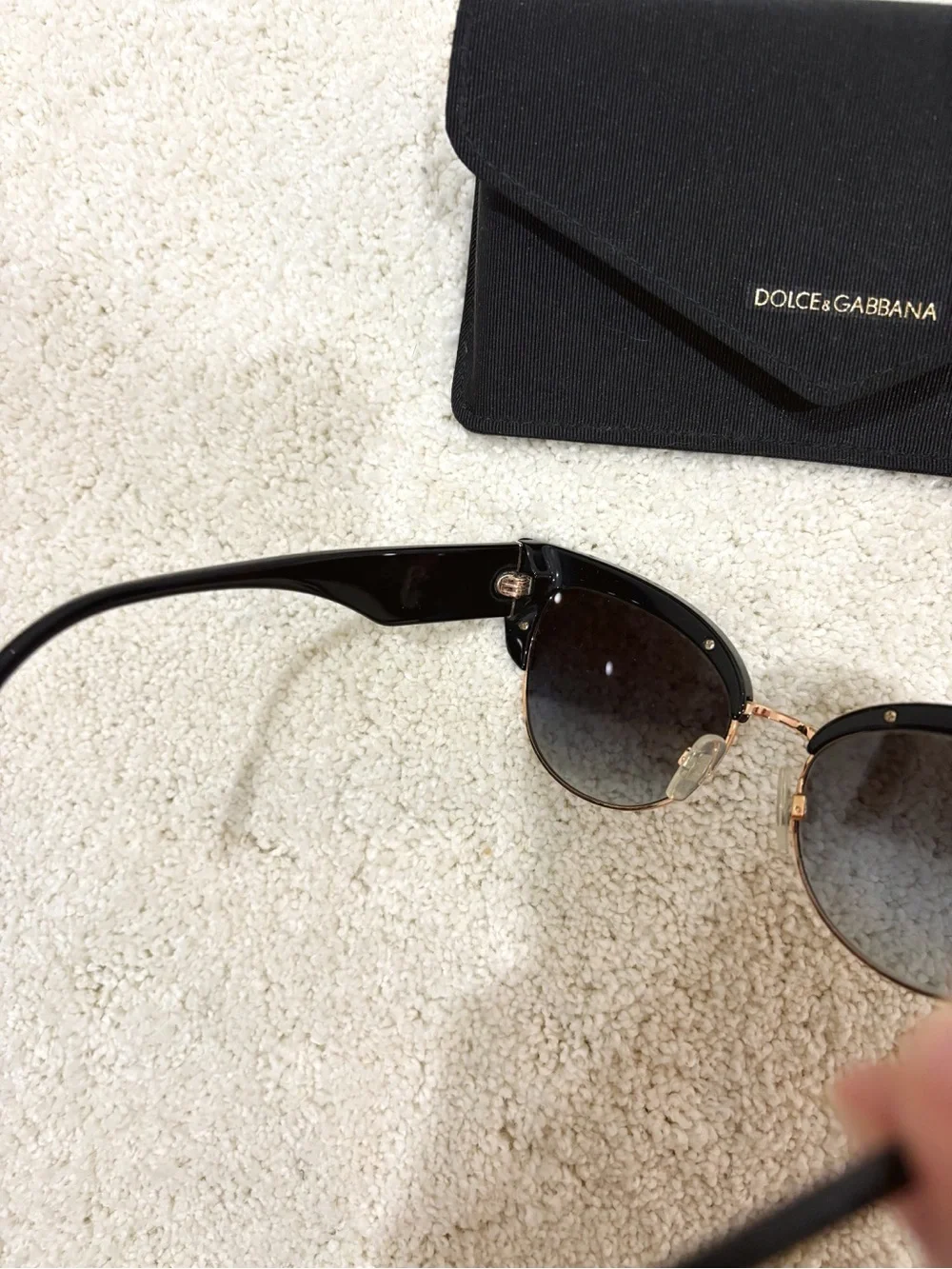 Dolce & Gabbana Black and Gold Women’s CatEye Sunglasses